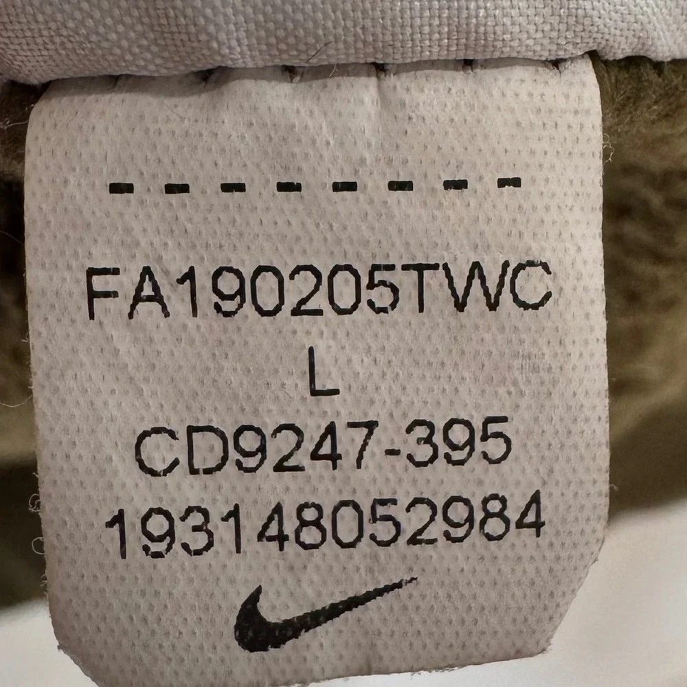 Nike Hoodie Mens Large Olive Green Orange Box Logo Pullover Gorpcore Streetwear